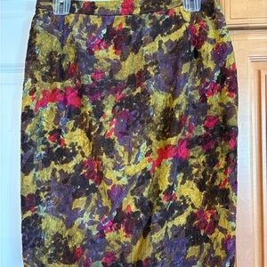 Vintage Christian Lacroix Women’s Skirt, Sz 42 Floral Silk/Viscose France